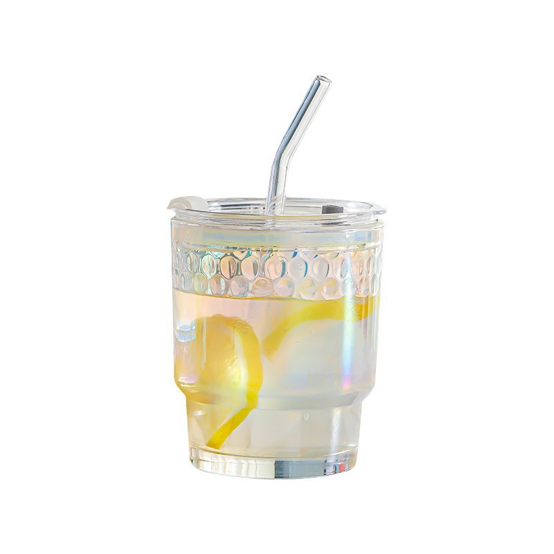 Colorful bamboo joint cup, glass cup, ins style coffee cup, high appearance level straw cup, office drinking cup, travel cup Item Picture