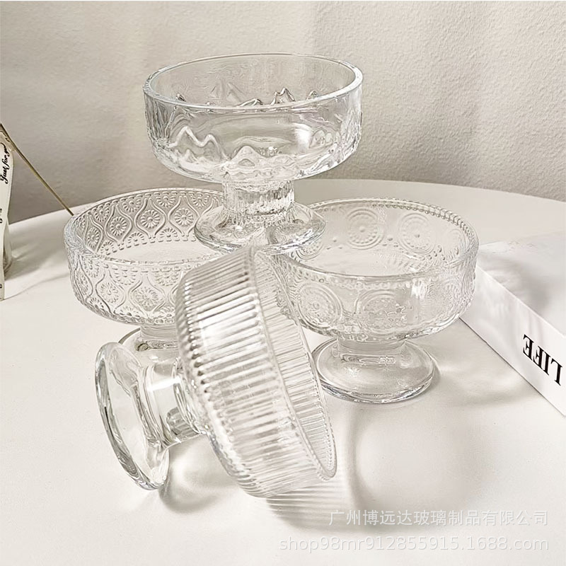 Ins-style dessert bowl, high appearance level glass highball cup, home ice cream, pop-up pudding bowl, yogurt cup, oat cup details Picture
