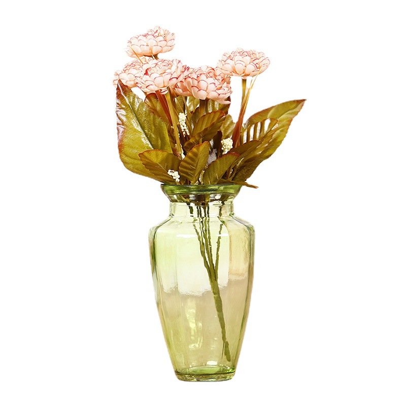 European-style simple glass vases, colorful and transparent home decoration, living room ornaments, flower arrangements, hydroponic vases, dried flower vases Item Picture