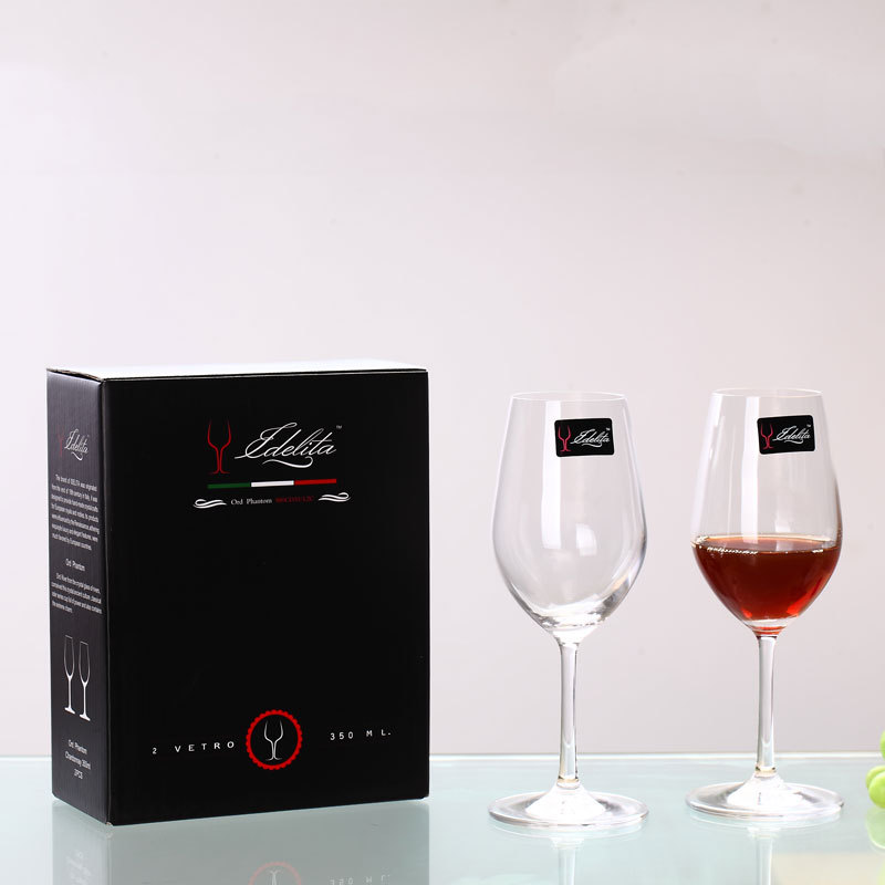 Home crystal red wine glass set of 2 pieces, crystal glass wine glass pair, commercial highball glass gift set Specification drawing