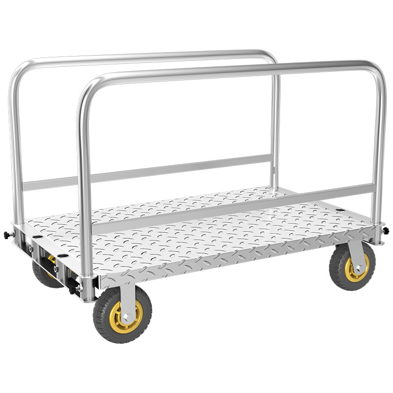 Heavy-duty dual-purpose flatbed truck, fabric trolley, fabric trailer, stage board trolley, roll material trolley, hand-pushed material handling trolley, detachable Item Picture