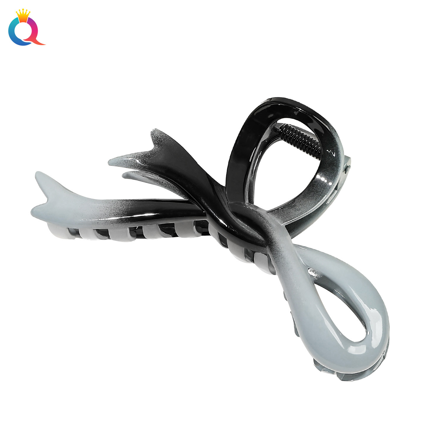 Wholesale of Qiyue Cross-border gradient color bow ribbon hair clips for women with a high-end look, updo hair clips, shark clips and hair accessories Item Picture