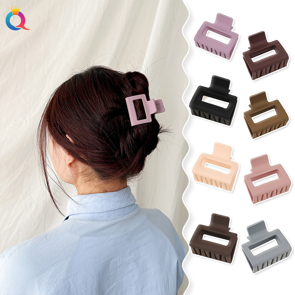Qiyue Cross-border Small square clips, ins shark clips, high ponytail grab clips, simple headwear and hair accessories wholesale details Picture