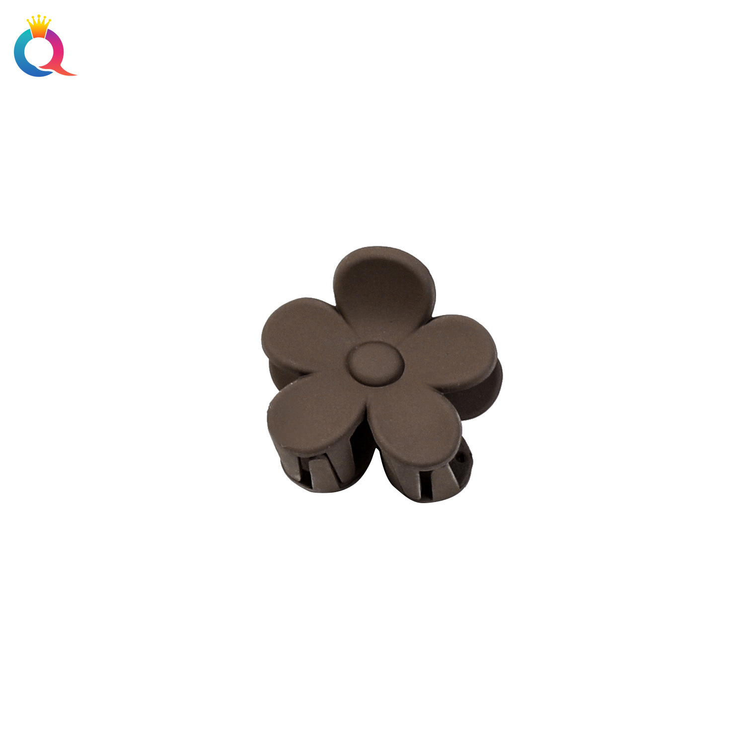 Qiyue Cross-border Small coffee-colored hair clip, high ponytail bun, small hair gripper, Morandi hair gripper, shark clip hair accessory Item Picture