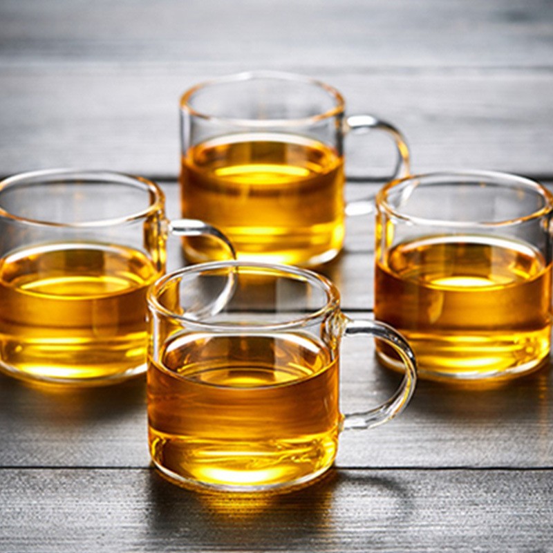 2 liang Baijiu cup, 100ml high-temperature resistant high borosilicate glass, small tea-tasting cup, straight handle, heat-resistant, carry tea with the cup Specification drawing