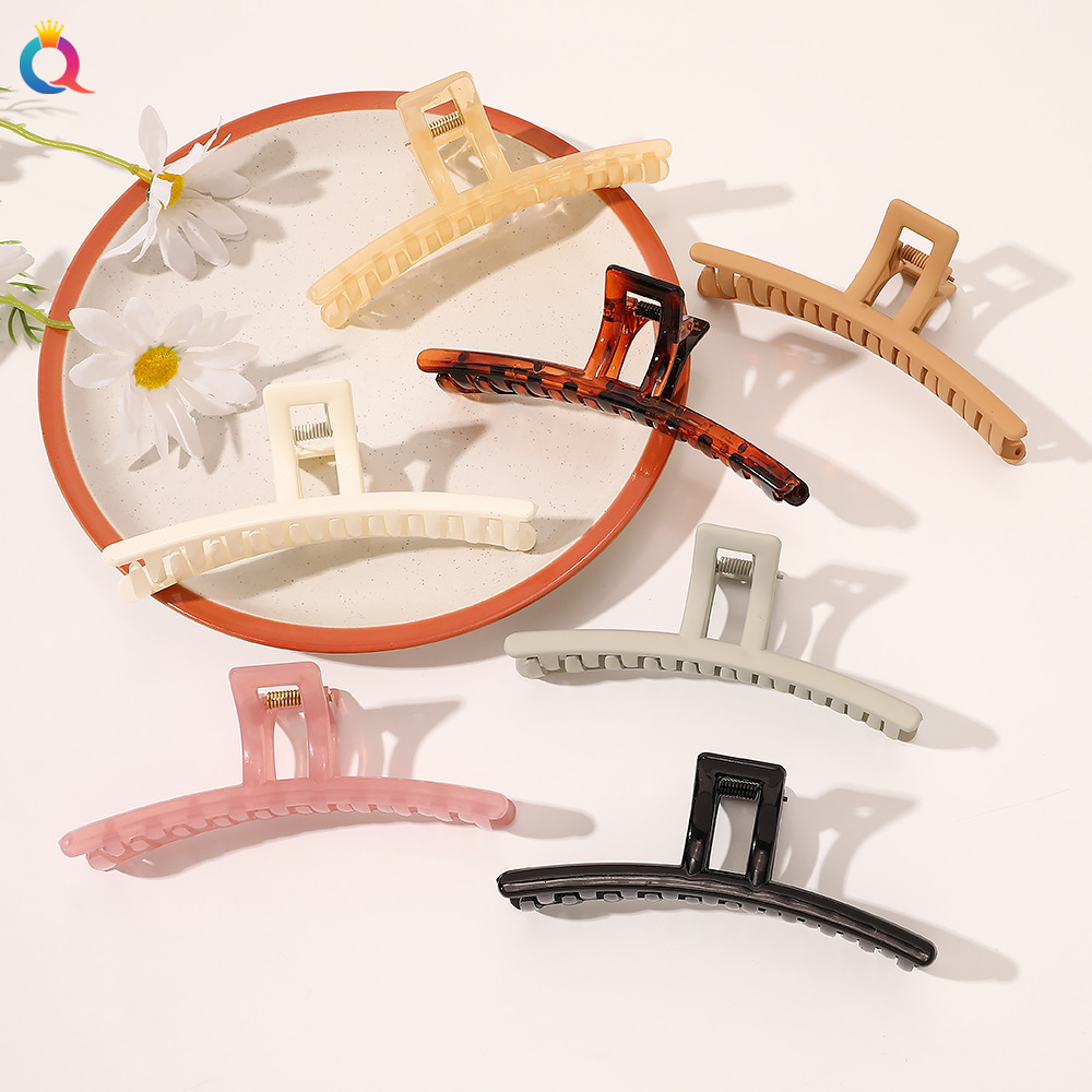 Qiyue Korean hair clips, fashionable, elegant, artistic, frosted large back head updo, claw clip, shark clip headwear wholesale full figure