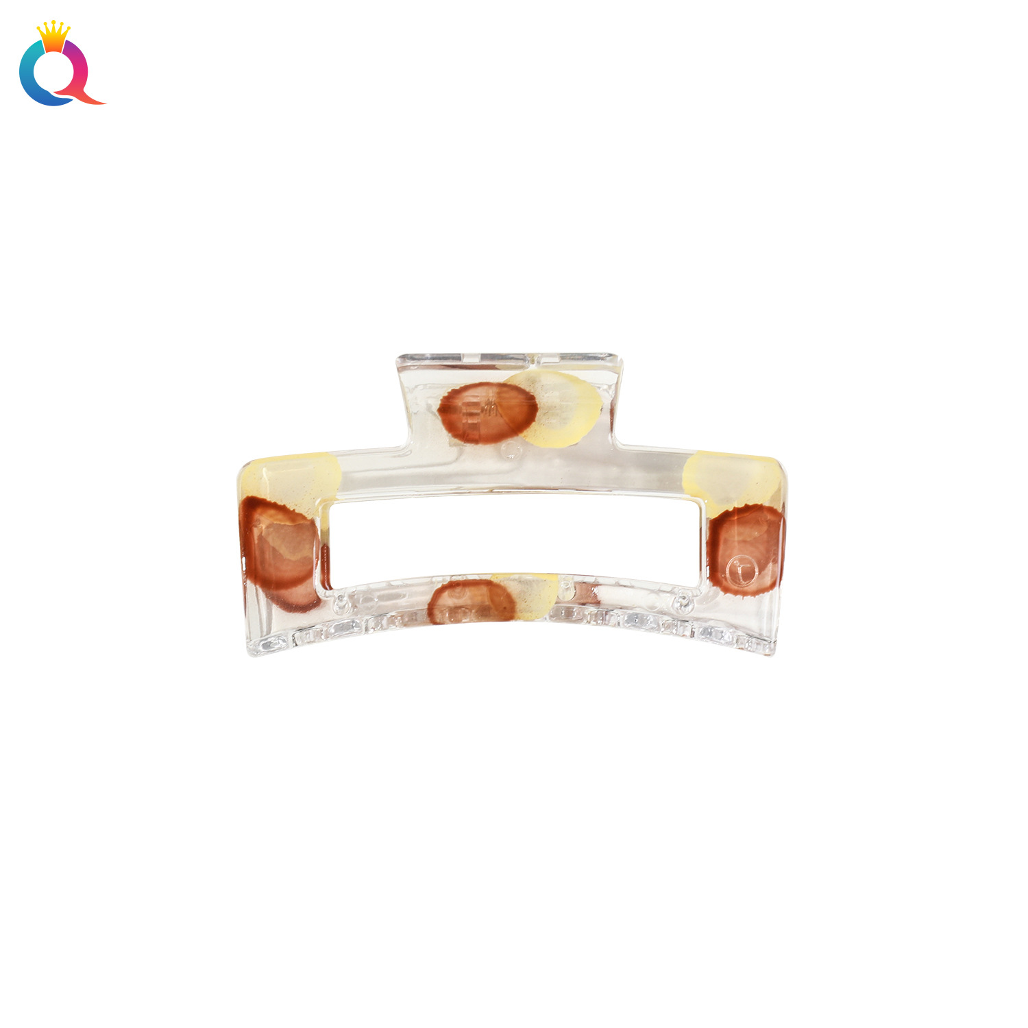 Qiyue Fashion Bright Surface painted hair clips, simple and popular online grab clips, versatile transparent shark clips, women's hair accessories wholesale Item Picture