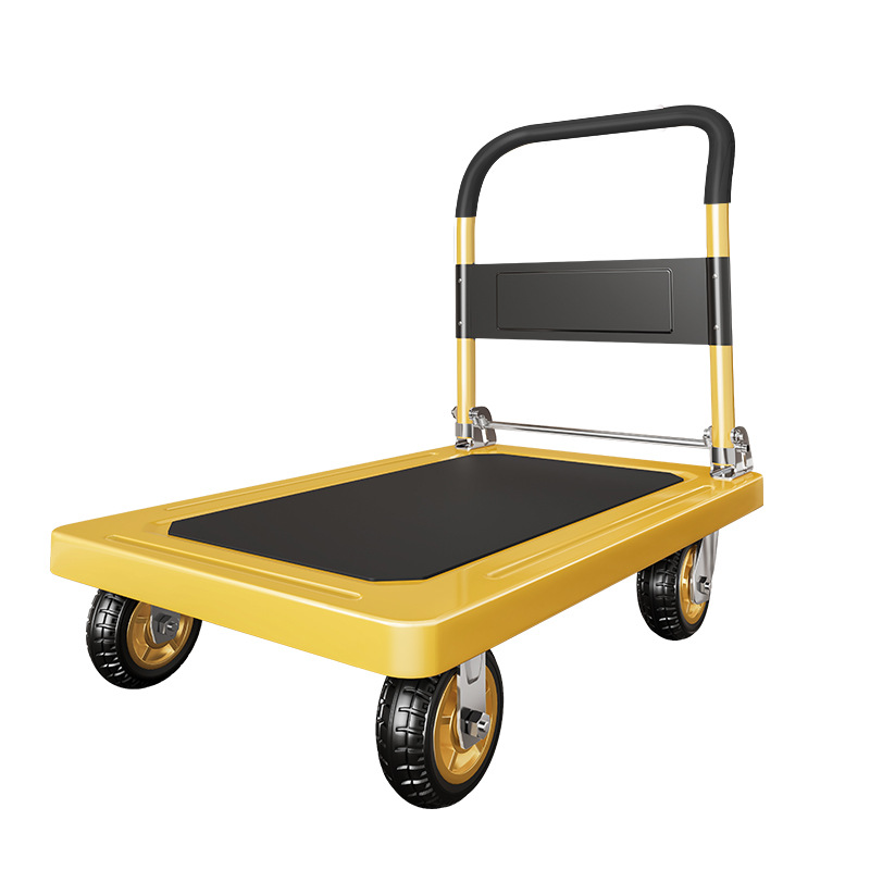 Steel plate trolley, cargo trolley, folding flatbed trolley, handling trolley, silent trailer, small trolley, portable tool trolley Item Picture