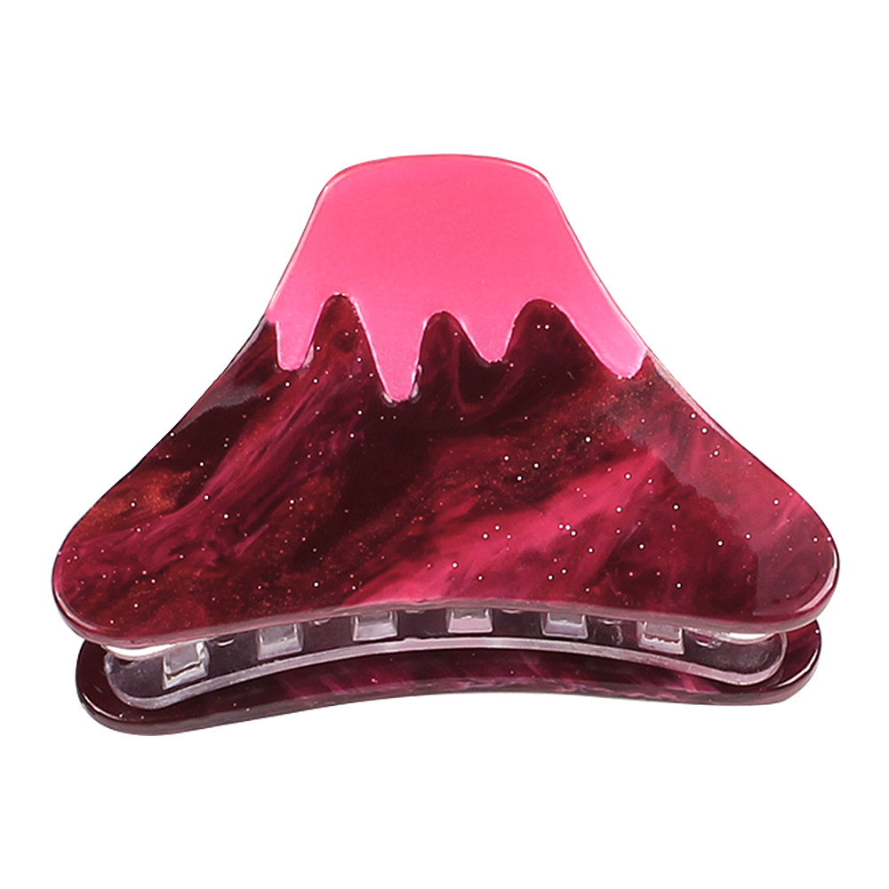 Qiyue Korean Acetic Acid Fuji Mountain Grabber Gradient Patchwork Simple Hair Clip for Girls B10 Item Picture