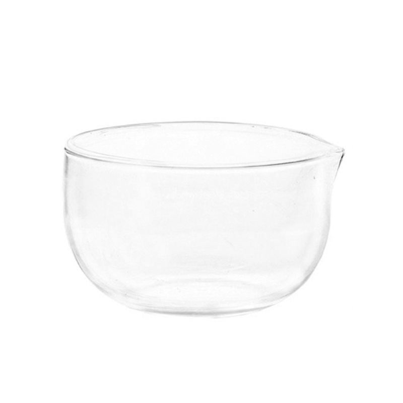 Transparent high borosilicate spout drainage bowl, heat-resistant glass bowl, ice powder bowl, restaurant baking preparation bowl, sauce bowl Item Picture