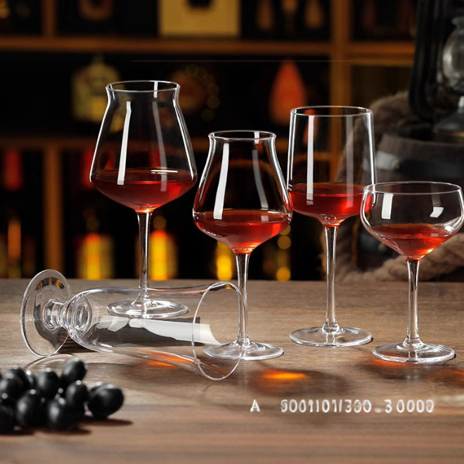 European Burgundy tulip cocktail, household tall glass, crystal glass, red wine glass wholesale full figure