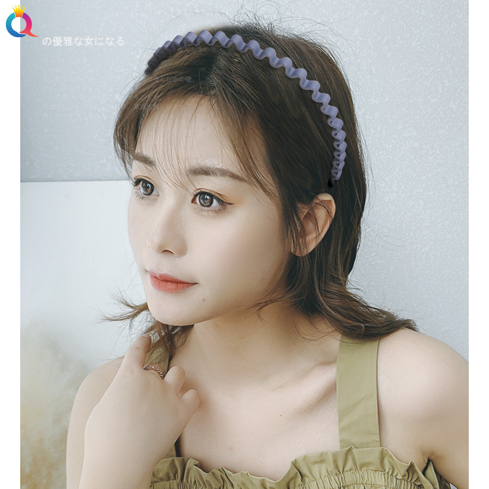 Qiyue Korean candy-colored hair band, super fairy-like, narrow-edge wavy hair bundle, face-washing and hair-pressing headband, hair accessory for women Specification drawing