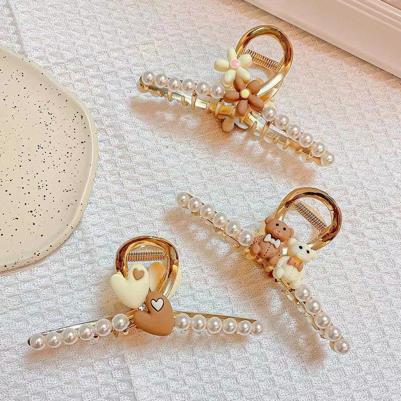 Classic bestseller summer large metal claw clip, feminine flower claw clip, shark clip for the back of the head Specification drawing