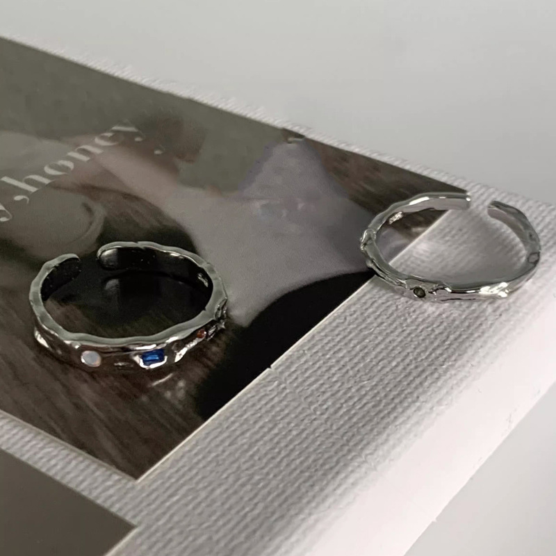 Colorful zircon, a niche design with a sweet and cool texture, is an open ring for women on Instagram, featuring a cold and fashionable style with a unique personality details Picture