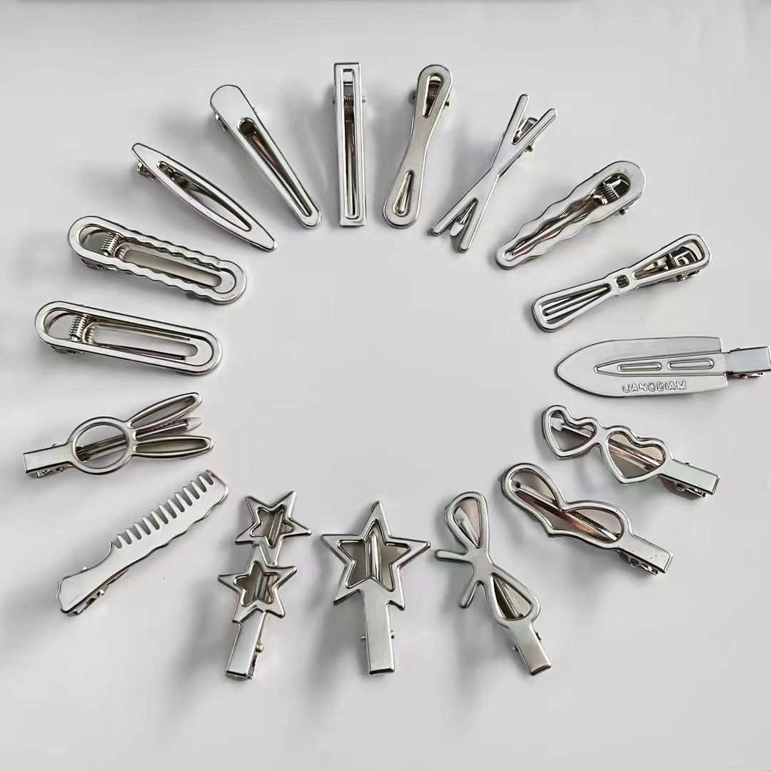 Korean metal diy hair clip bottom clip, ins high-end summer hair accessory headwear, girls' side hair clip wholesale full figure
