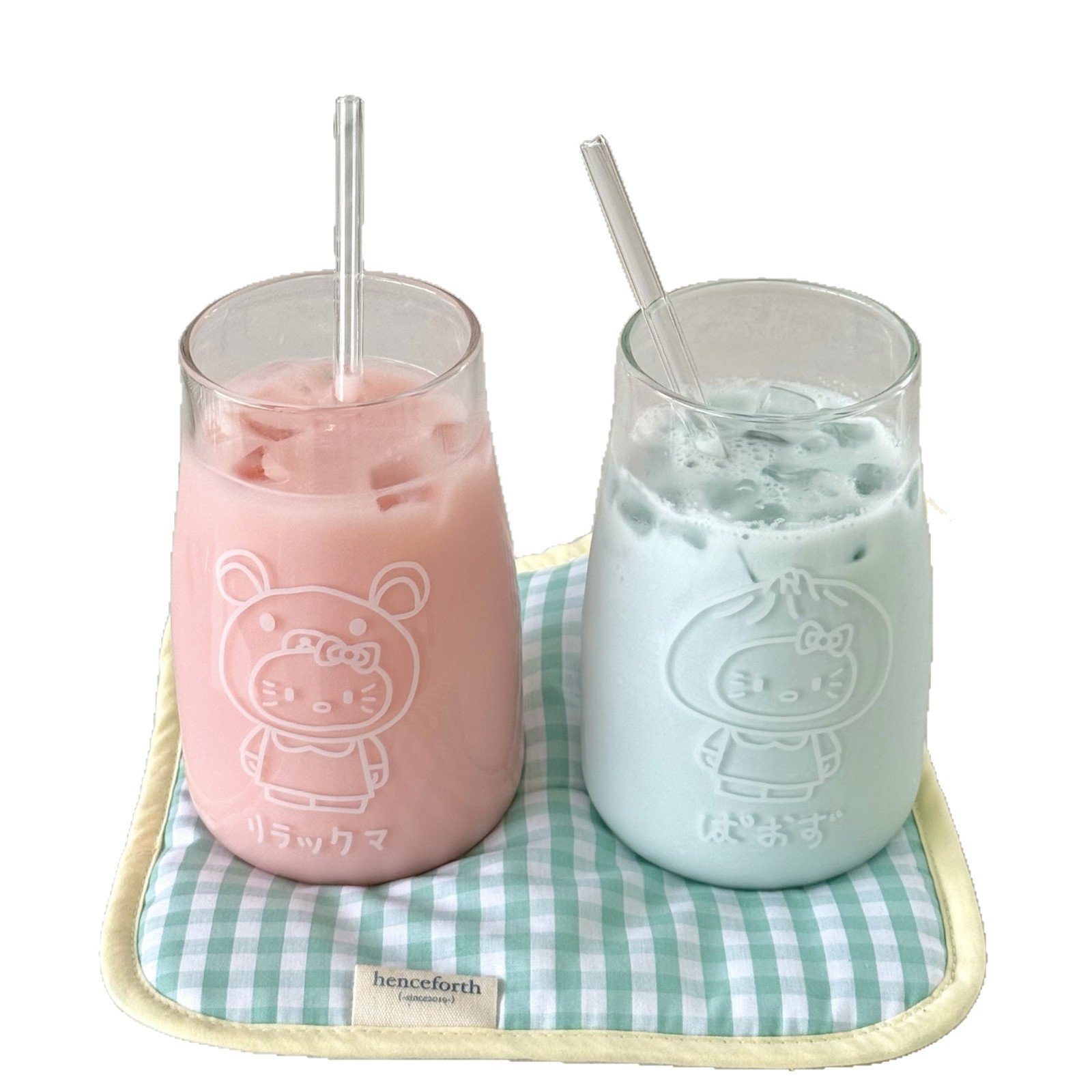 Bolimei high borosilicate glass cups, heat-resistant glass cups, kt water cups, girls' milk bottles, cups, household cold brew cups Item Picture