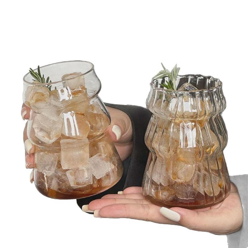 Transparent household Christmas cup, high appearance level, simple single-layer cup, juice and milk cup, high borosilicate glass heat-resistant glass cup Item Picture