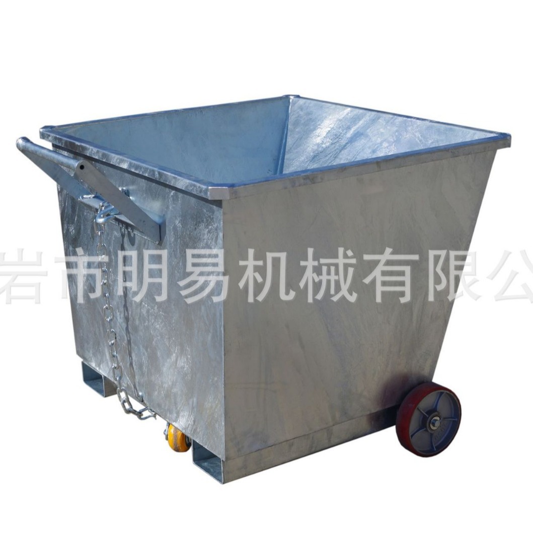 Hot-dip galvanized tipping bucket for loading and unloading industrial wastewater and waste materials, heavy steel, multi-functional workshop, wood chips and iron chips, car pulley Application Scenario