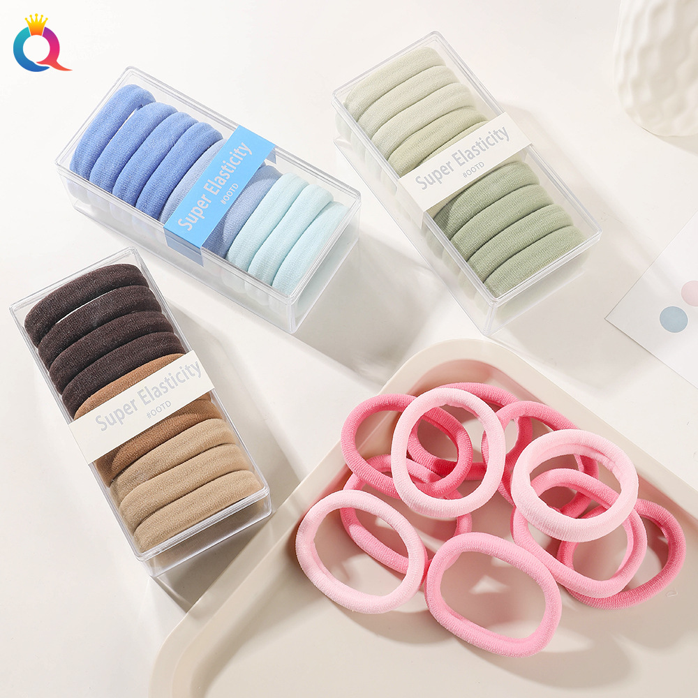 Wholesale of Qiyue high-elasticity towel loops, ponytails, hair ties, colorful box-packed hair ties, hair bands, hair accessories and head accessories Specification drawing