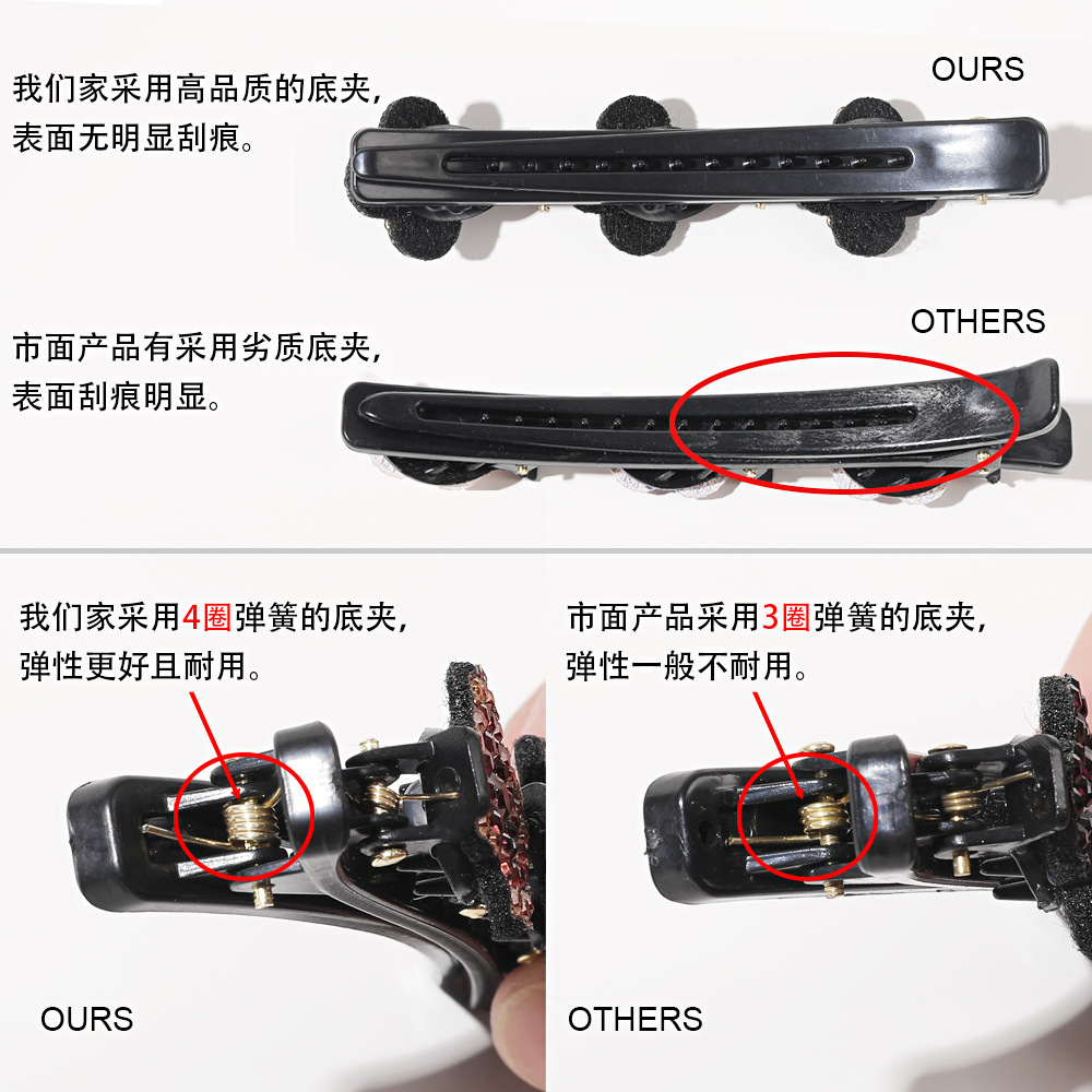 Qiyue Cross-border ins Women's braided hair Clips, hair breakups, side clips, bangs clips, duckbill clips wholesale details Picture