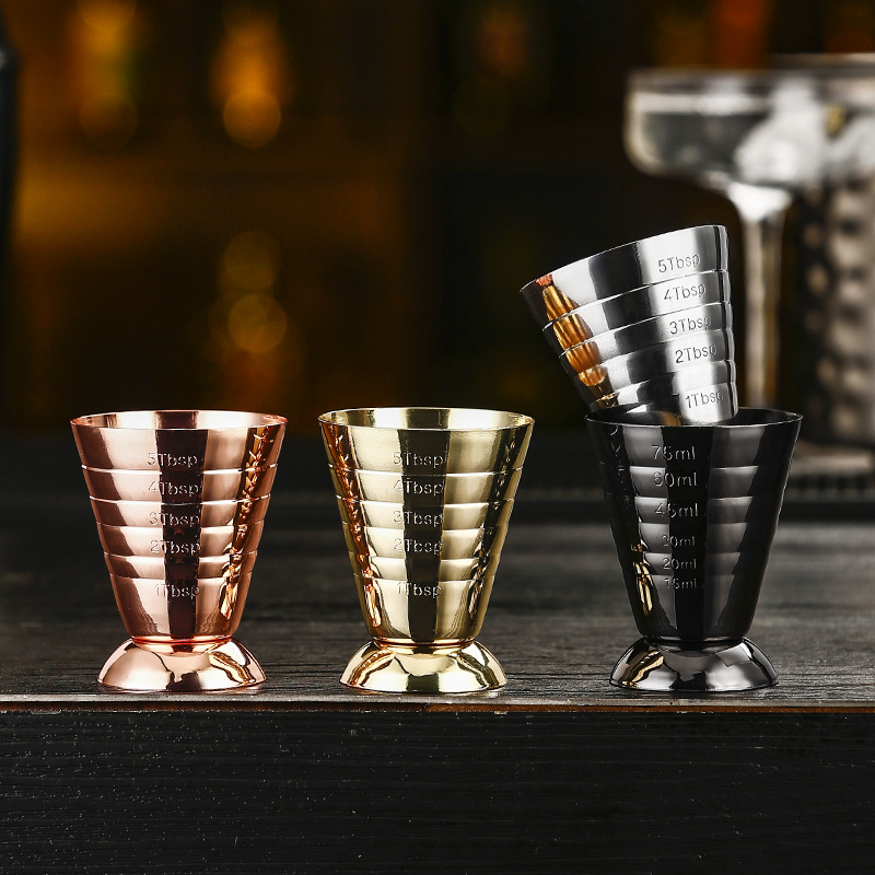304 stainless steel Indian 30/60 double-headed measuring glass, magic scale 75ml measuring glass, Anshi cup details Picture