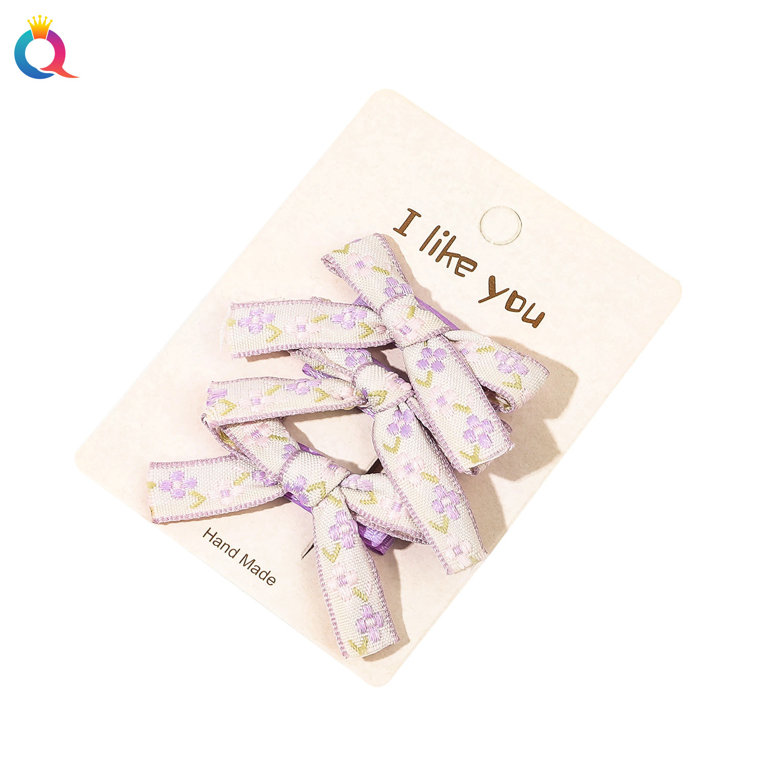 Qiyue Cute Floral bow hair clips, hot-selling accessories in Yiwu, bangs hair clips, duckbill clips, hair accessories wholesale Item Picture