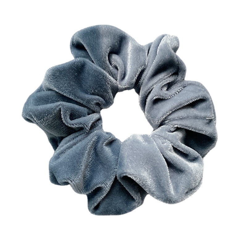Korean swan velvet large intestine hair band Women 2025 New black hair tie, high-end hair accessory pleated hair band Item Picture