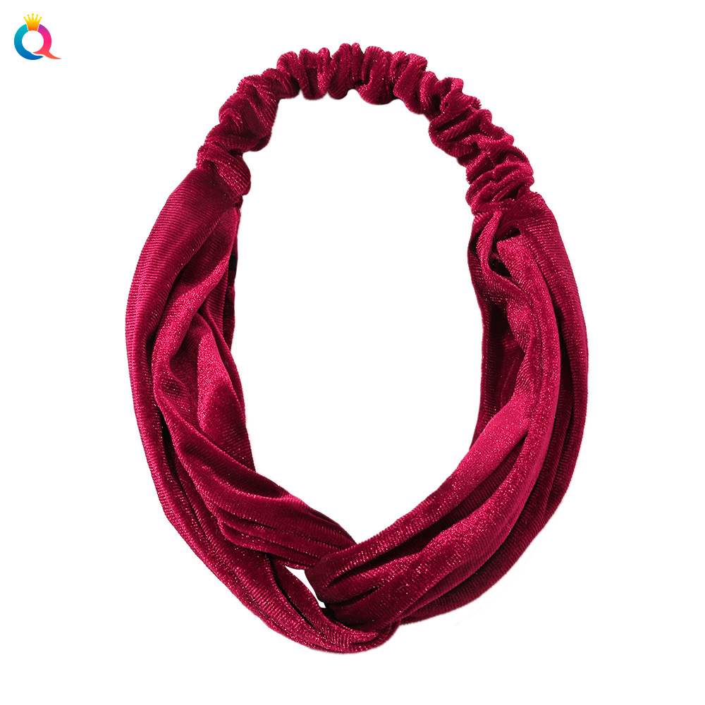 Korean, European and American simple gold goose down hair bands, elastic bands, versatile knotted hair bands, cross headbands and hair accessories Item Picture