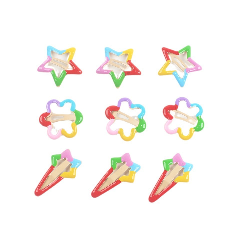Wholesale of new children's star hair clips, rainbow candy-colored flower hair accessories, headwear and side hair clips Item Picture