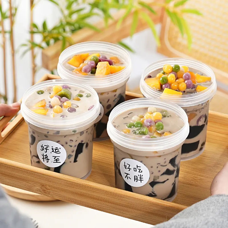 Burnt agarwood jelly packed cup, yogurt baked pear, milk tea jar, pudding, fruit, sugar water, dessert, ice cream packed box details Picture