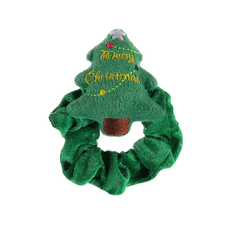 Qiyue Cross-border Christmas Headwear, plush Large Intestine Hair band, high-end style, hair tie, ins Large Intestine Band wholesale Item Picture