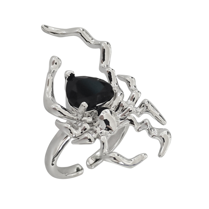 Cold and cool European and American hip-hop street style trendy ring, female ins style couple neutral spider index finger ring, personalized ring Item Picture