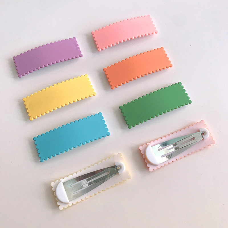 Korean style influencer ins side bangs clips, candy-colored hair clips, DIY handcrafted hair clips, high ponytail clips, bb clips details Picture