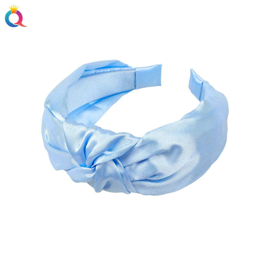 Qiyue Cross-border color Tie headband, wide edge knot headband, solid color face wash, hair hole press, hair clip, hair accessory and headaccessory wholesale Item Picture