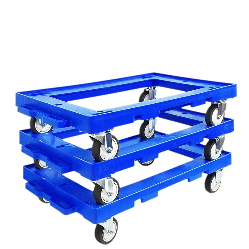 The hollowed-out grooved plastic turnover box turtle cart can be spliced with four-wheel small boxes, small carts, mobile tool carts and hand carts Item Picture