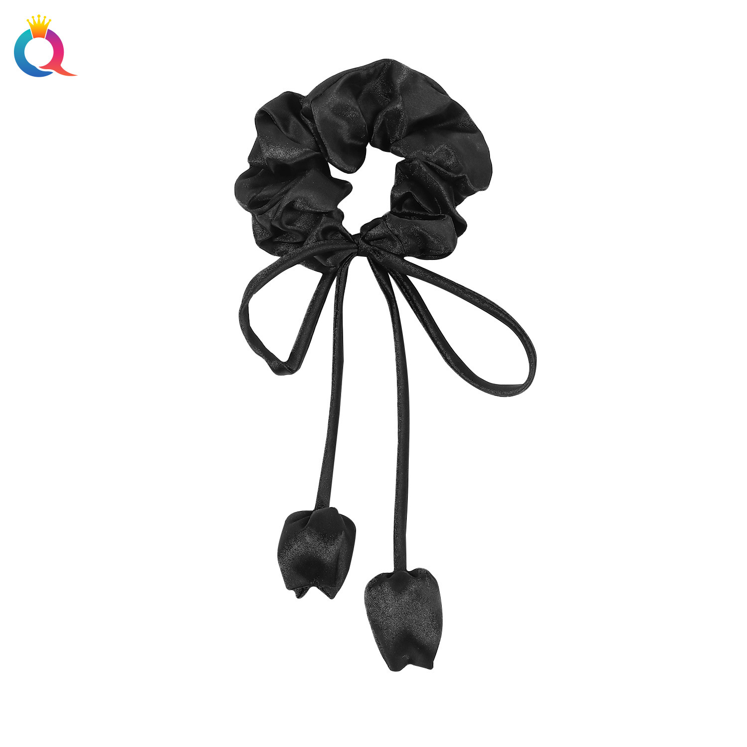 Wholesale of high-end hair accessories such as Qiyue satin tulip pendants, ribbons, large intestine hair bands, hair ties, and bow hair ties Item Picture