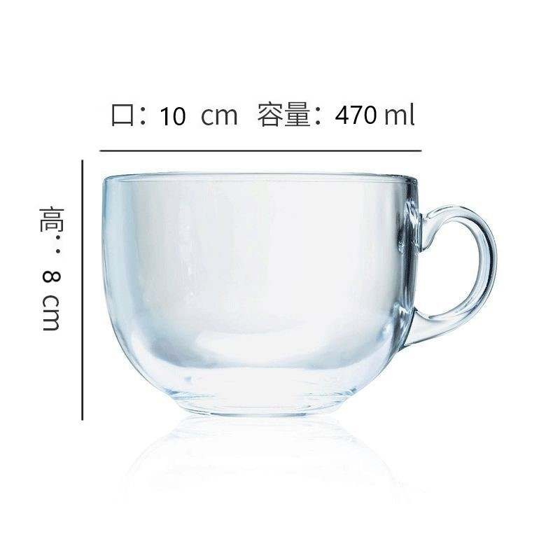 Breakfast cups, glass milk cups, household lotus root starch oat cups, coffee cups, transparent water cups, wholesale gift cups with handles Application Scenario