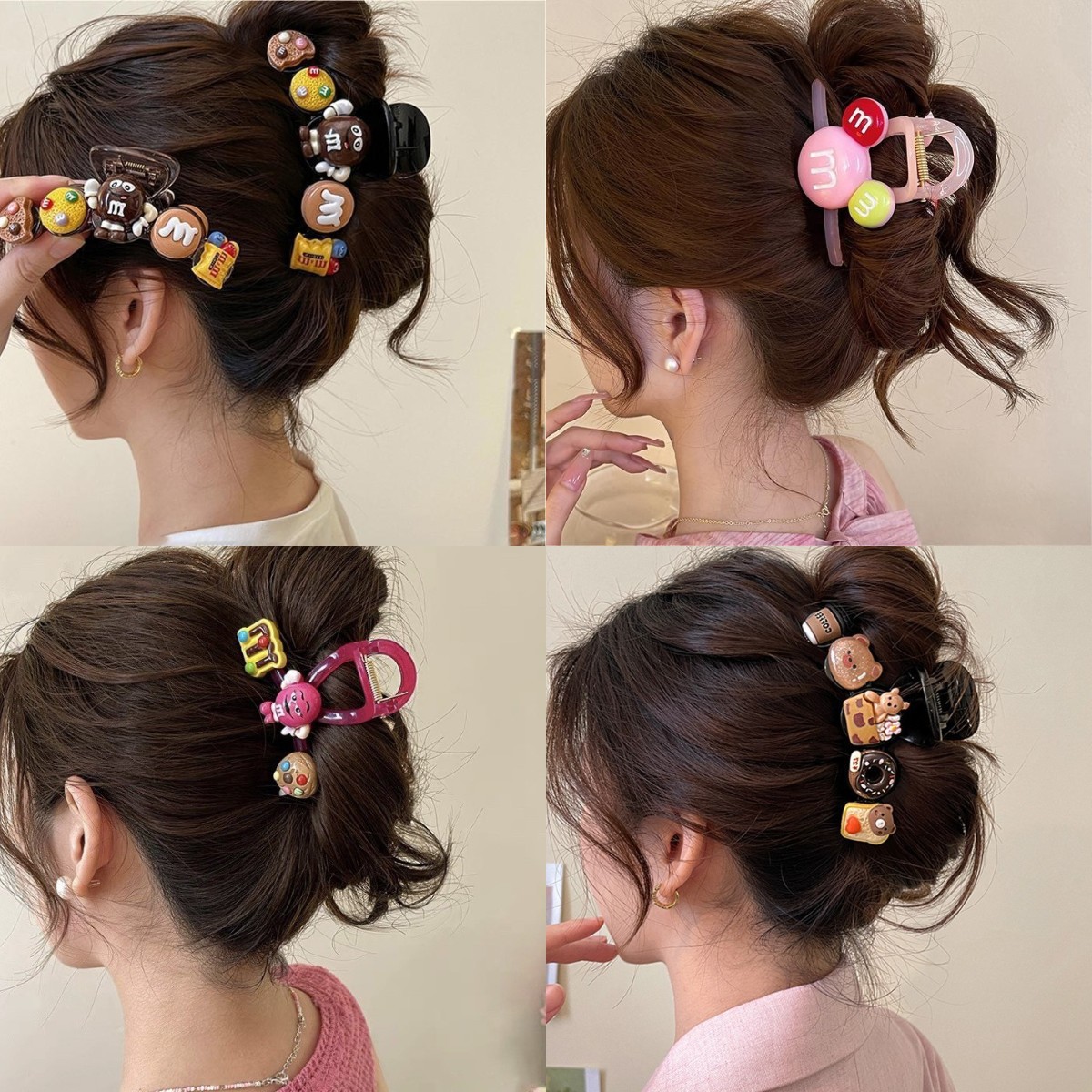 Cartoon food toys, cookies, hairpins, accessories, cute bear grabbers wholesale, back head hairpins, high-end look, internet-famous shark full figure