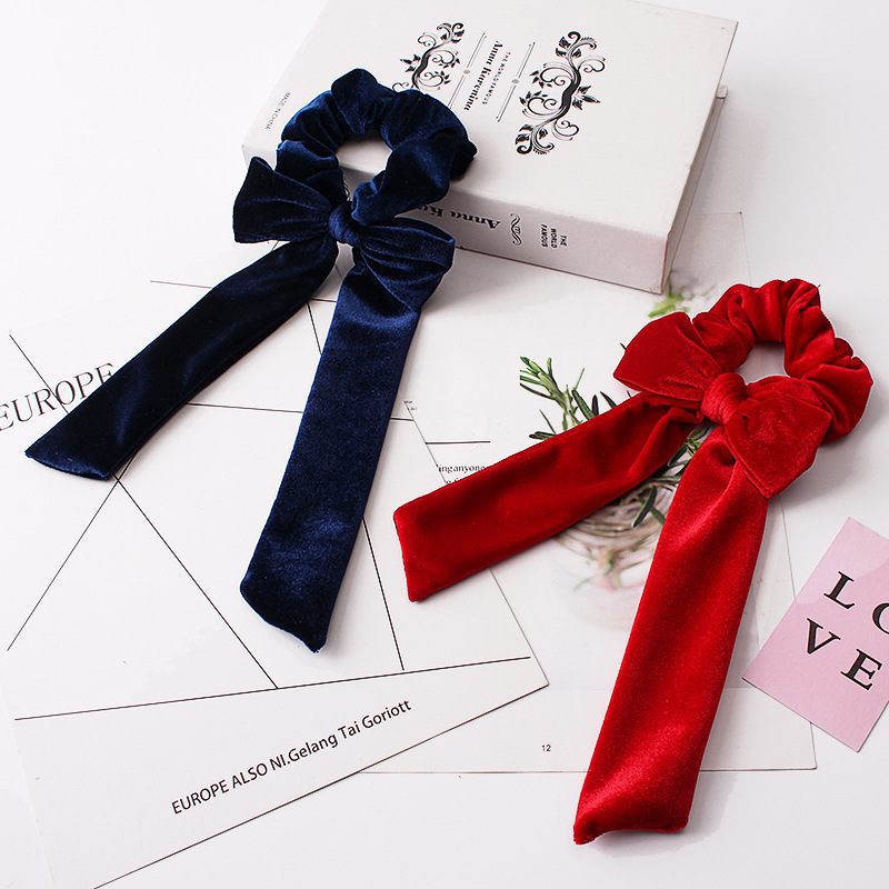 Qiyue's new golden velvet steel wire rabbit ear velvet fabric Korean version simple and fashionable hair tie and hair band cross-border C62 Application Scenario