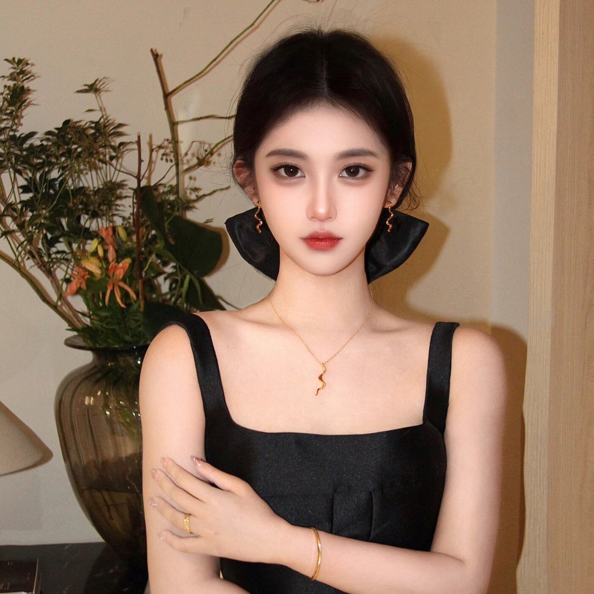 Black skirt hem bow hair clip, female back head coil spring clip, high-end large intestine hair band, Korean style, extra-large size Specification drawing