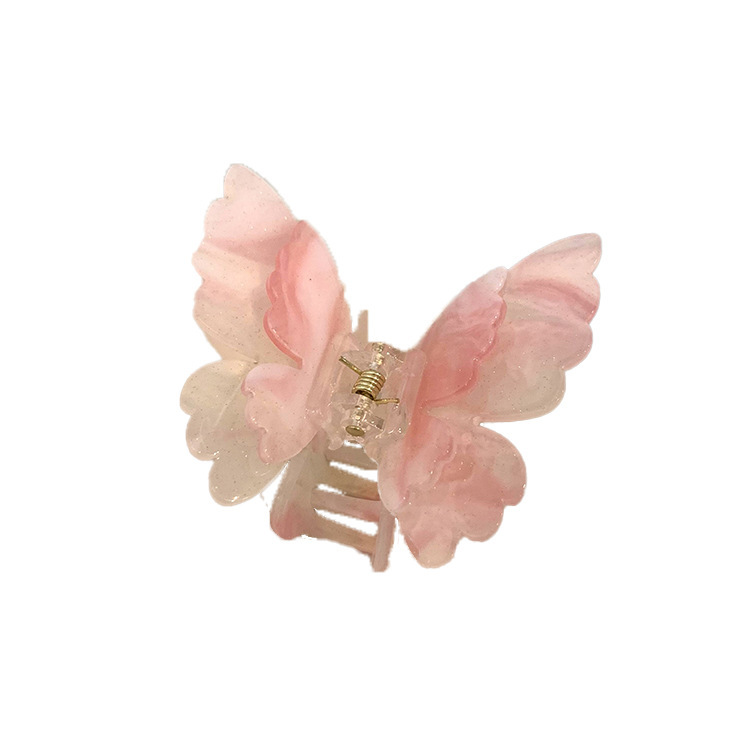 Color-changing butterfly hairpin ~ Summer dopamine cute and sweet hairpin, half-tied hair, less hair, shark hairpin at the back of the head Item Picture