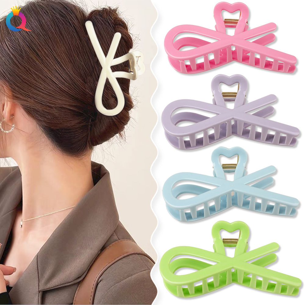Qiyue large hair Clip, ponytail grab, 11cm updo, shark clip, dopamine hair accessory, bow tie, hair grab for women wholesale details Picture