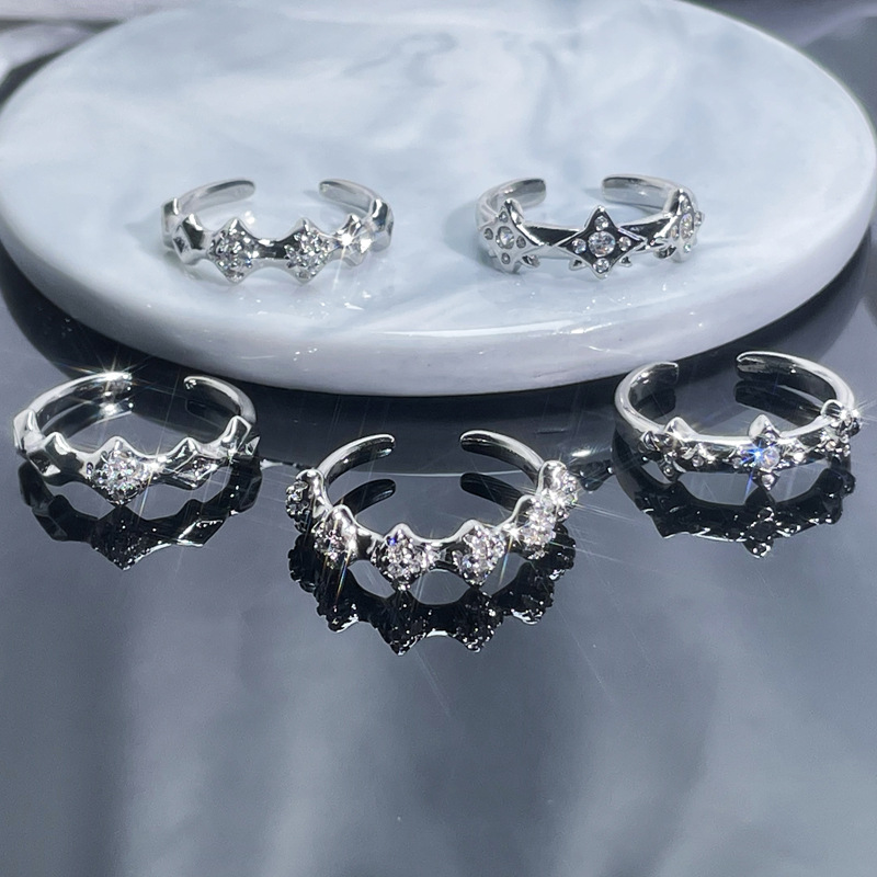 A niche design, simple geometric, irregular texture, open ring for women, light luxury, individual, versatile and exquisite index finger ring details Picture