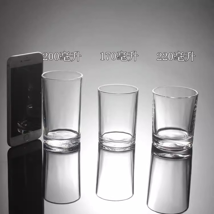 There are various types of glass cups, KTV beer mugs, modern and simple water cups, household tea cups, whisky cups, juice cups and straight cups Specification drawing