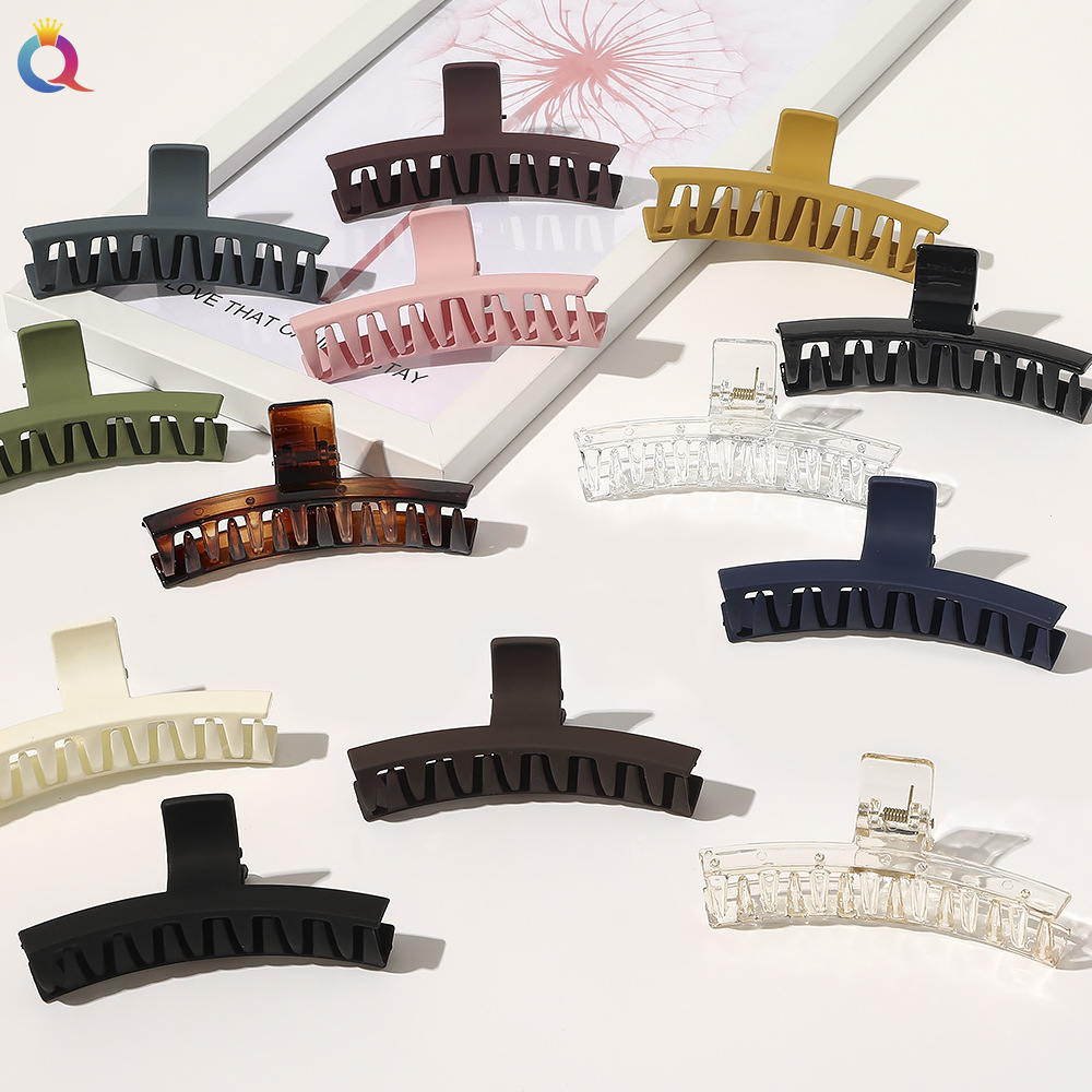 Qiyue Cross-border's new matte coil hair clip, Morandi color hair clip, fashionable and versatile, shiny arc-shaped clip hair accessory details Picture