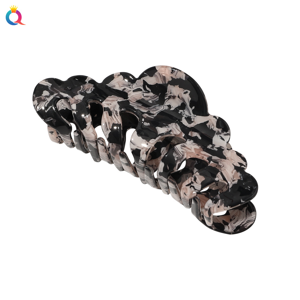 Qiyue Cross-border Korean version hair clips, marble ponytail hair clips, acrylic hair curls, hair clips, headwear, shark hair accessories Item Picture