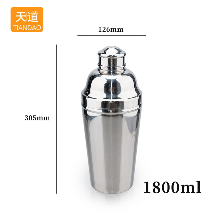 Extra-large cocktail shaker, 1.8L shaker cup, bar cocktail mixing equipment, stainless steel hand shaker cup details Picture