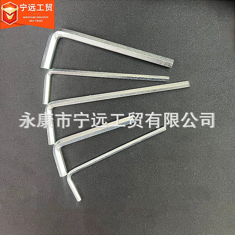 Wholesale L-shaped hex socket screw wrenches with flat heads/unquenched plate screwdrivers, household galvanized hardware tools from the manufacturer Specification drawing