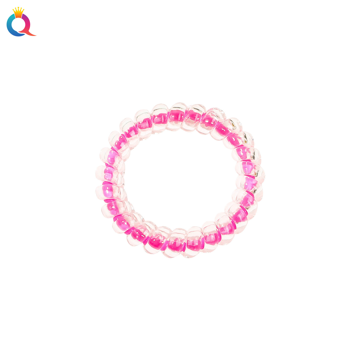 Wholesale of Qiyue double-layer telephone line hair bands, Japanese and Korean hair accessories, colorful hair ties, high-elasticity rubber bands and hair ties Item Picture