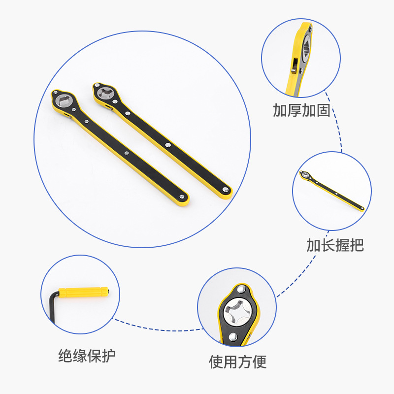 Manufacturer's discounted car ratchet wrench, car tire changing effort-saving wrench, car jack wrench rocker details Picture